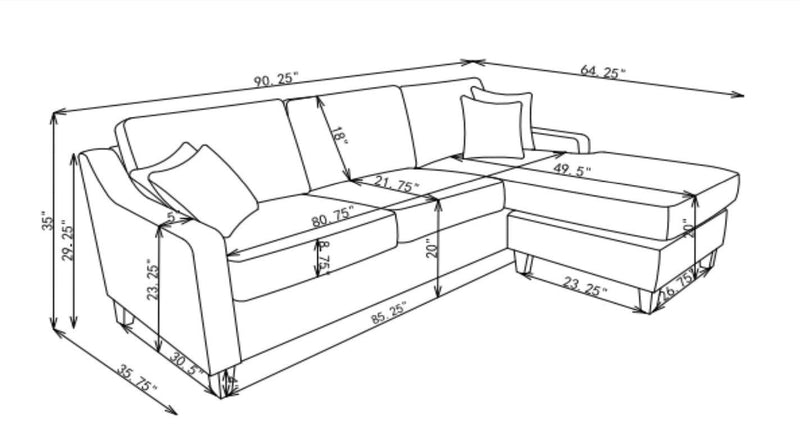 McLoughlin - Cream - L Shape Sectional Sofa - Ornate Home