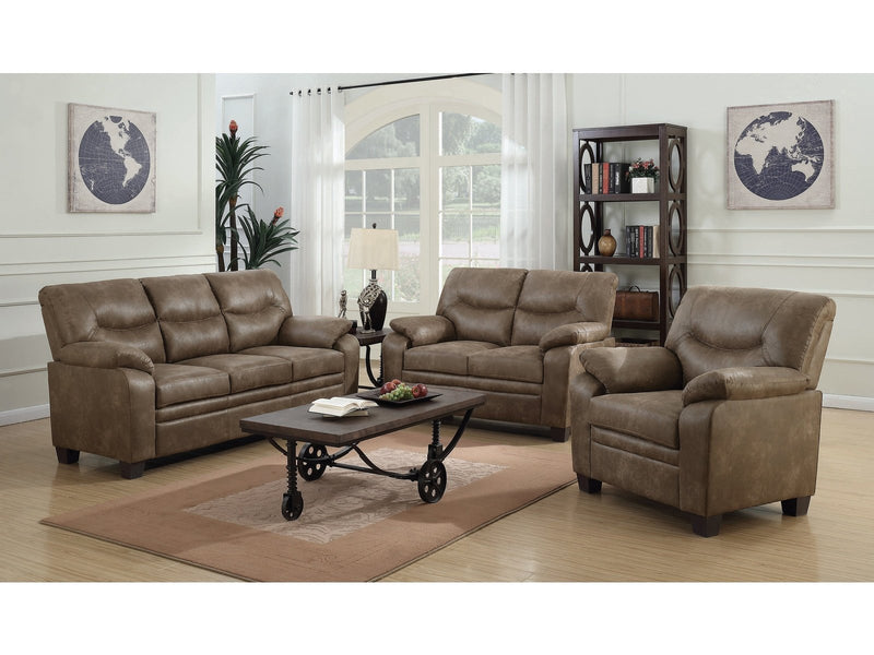 Meagan - Brown - 3pc Living Room Set - Ornate Home