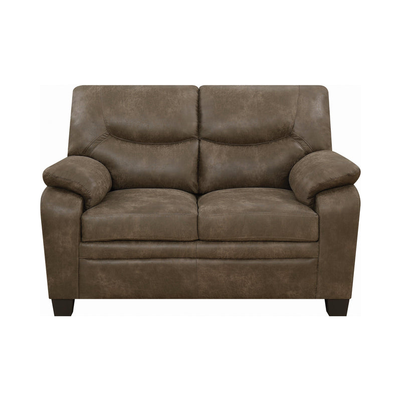 Meagan - Brown - Stationary Loveseat - Ornate Home