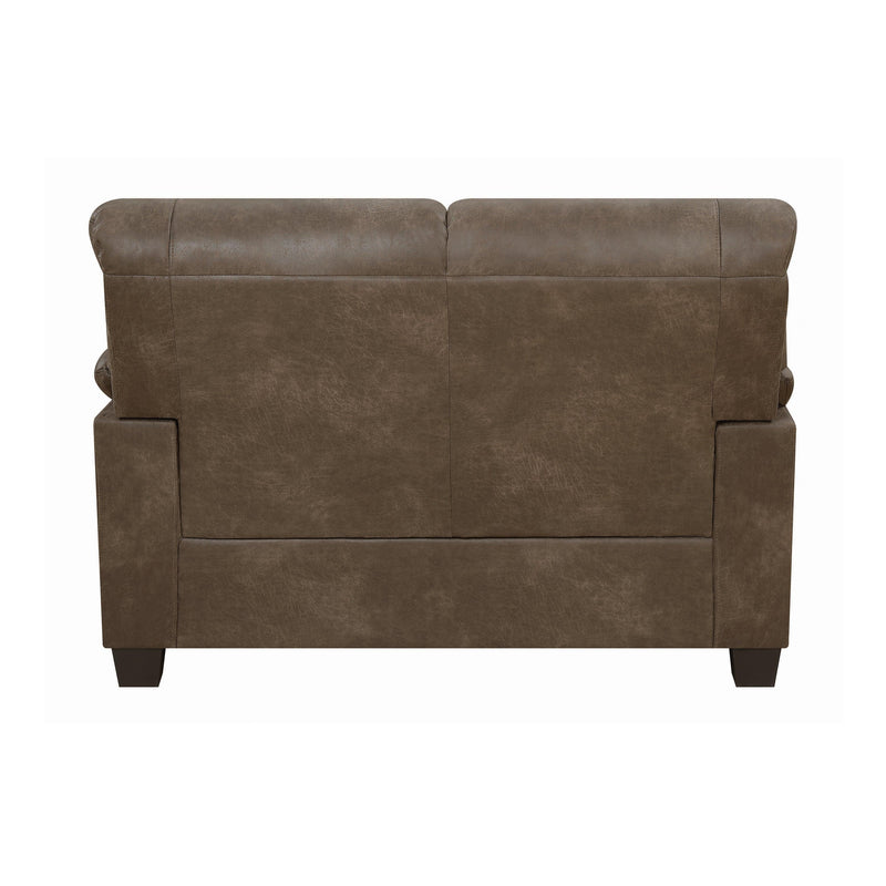 Meagan - Brown - Stationary Loveseat - Ornate Home