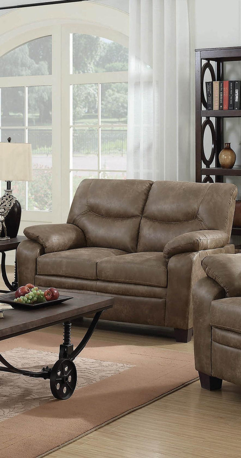 Meagan - Brown - Stationary Loveseat - Ornate Home