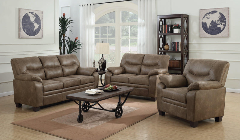 Meagan - Brown - Stationary Loveseat - Ornate Home