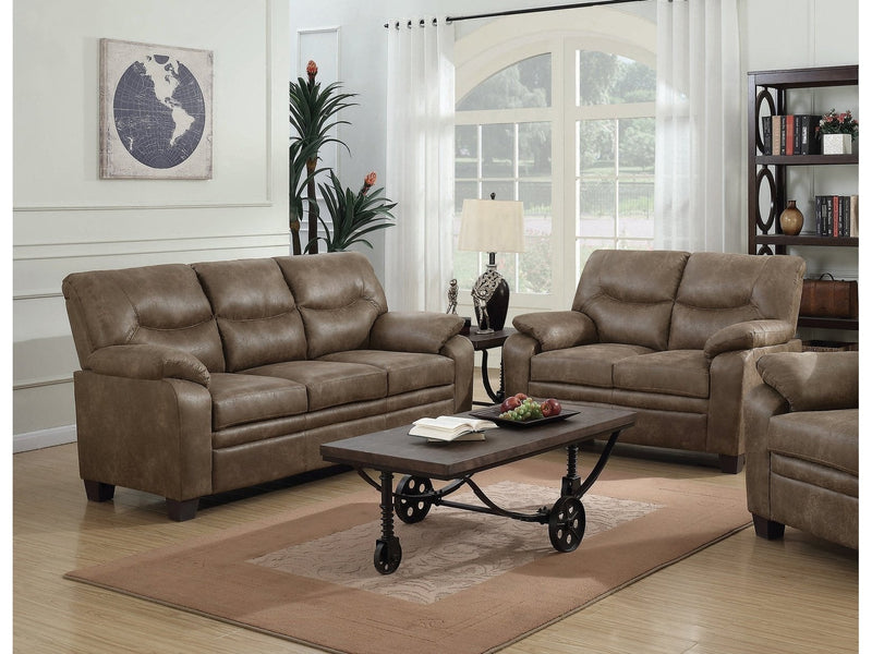 Meagan - Brown -  Stationary Sofa & Loveseat - Ornate Home