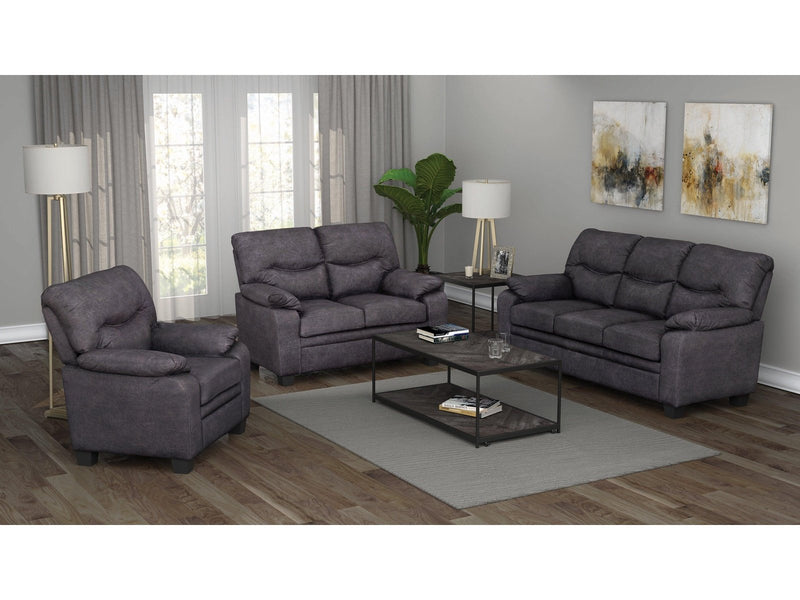 Meagan - Charcoal - 3pc Living Room Set - Ornate Home