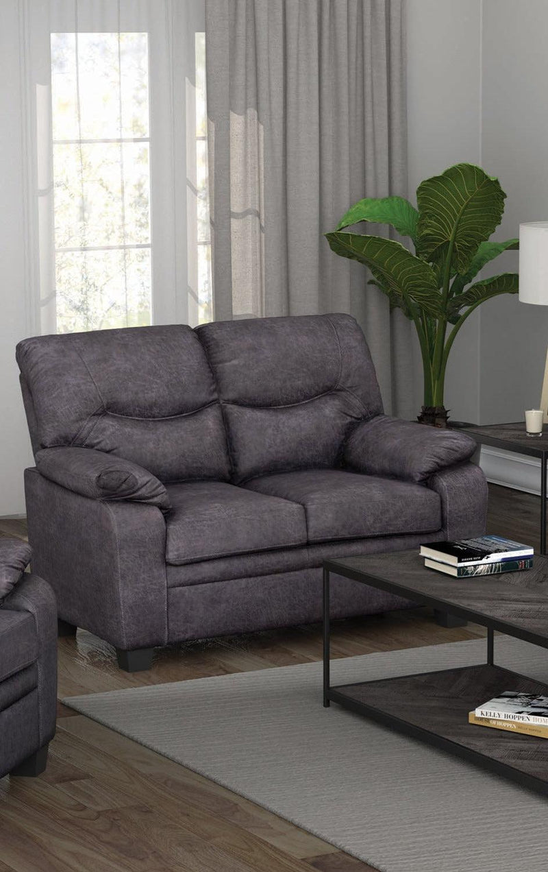 Meagan - Charcoal - Stationary Loveseat - Ornate Home