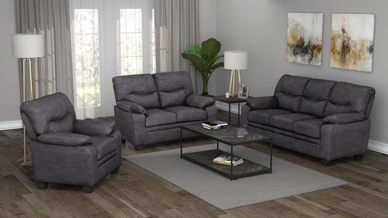 Meagan - Charcoal - Stationary Loveseat - Ornate Home