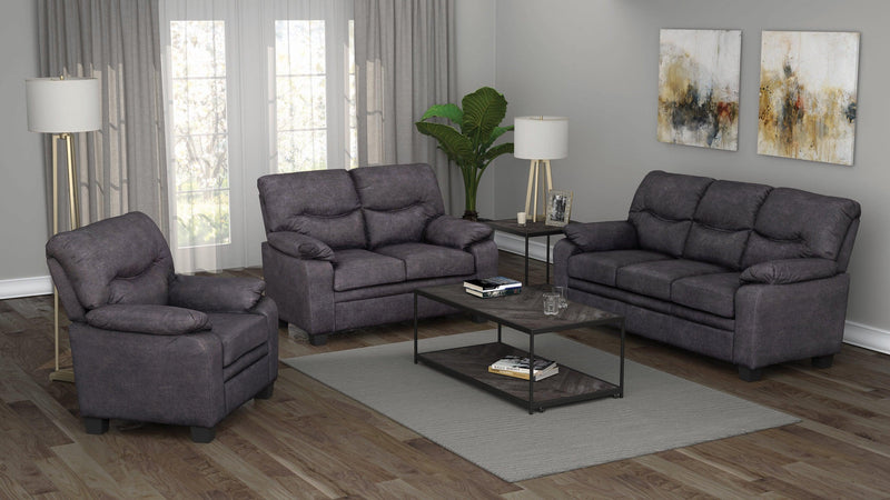 Meagan - Charcoal - Stationary Sofa - Ornate Home