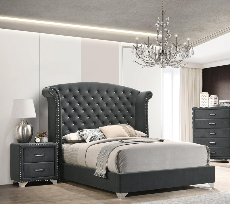 Melody - Grey - Eastern King Bed - Ornate Home