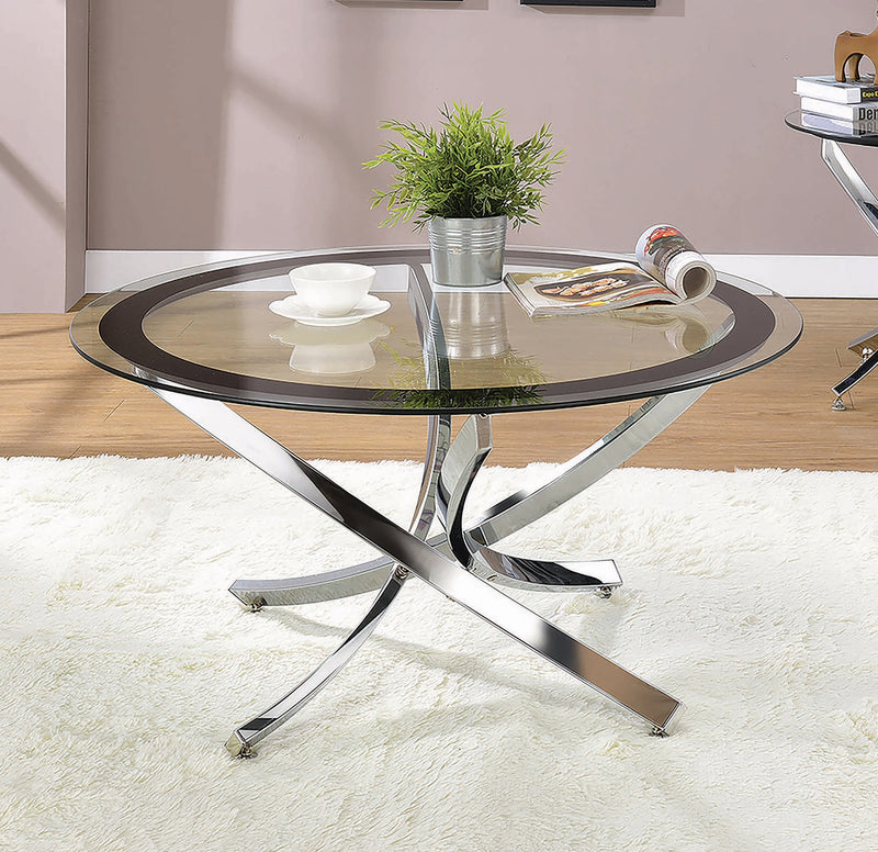 Mhitrillo - Chrome - Glass Top Coffee Table - Ornate Home