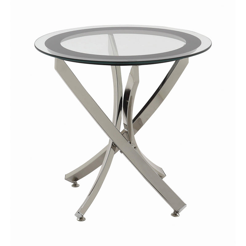 Mhitrillo - Chrome - Glass Top End Table - Ornate Home