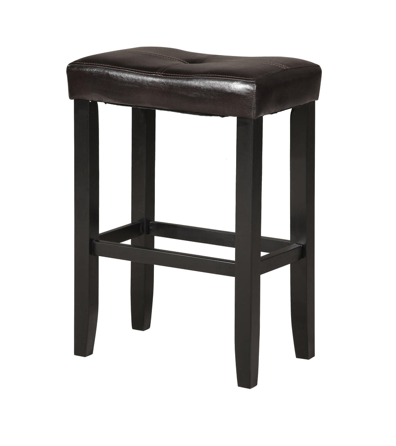 Micha Espresso PU & Black Bar Stool - Ornate Home