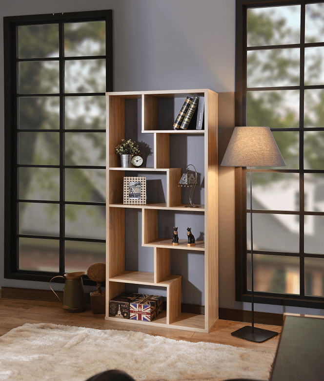 Mileta II Weathered Light Oak Bookshelf - Ornate Home