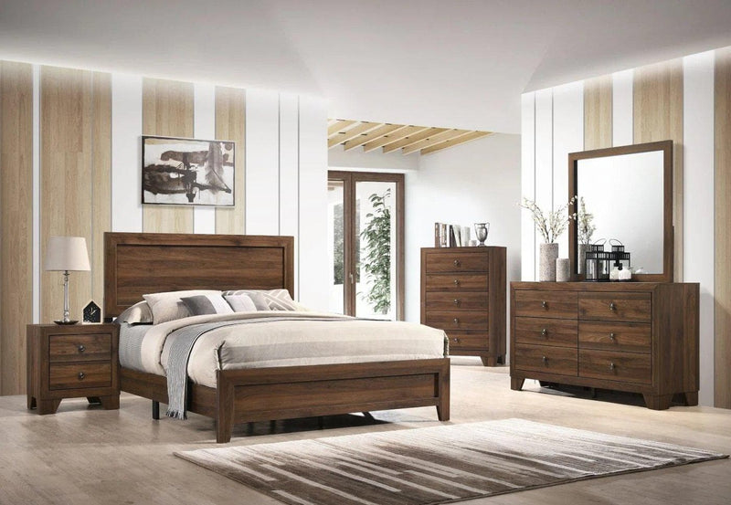 Millie Cherry Brown Panel Bedroom Set - Ornate Home