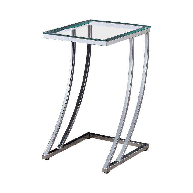 Modme - Chrome & Clear Glass -  End Table - Ornate Home