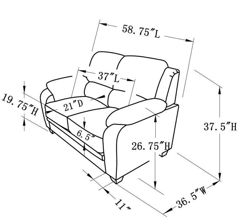 Monika - Chocolate - Loveseat - Ornate Home