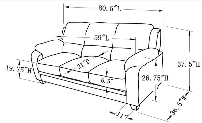 Monika - Chocolate - Stationary Sofa - Ornate Home