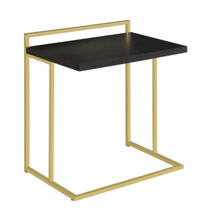 Mugo - Matte Brass & Cappuccino - Snack Table w/ Metal Base - Ornate Home