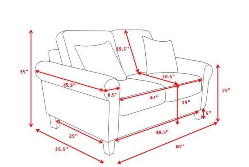 Nadine - Oatmeal - Stationary Loveseat - Ornate Home