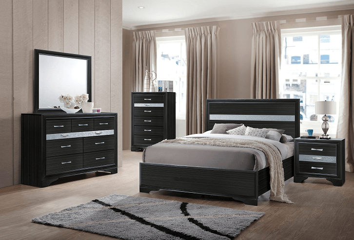 Naima Black Full Bed - Ornate Home