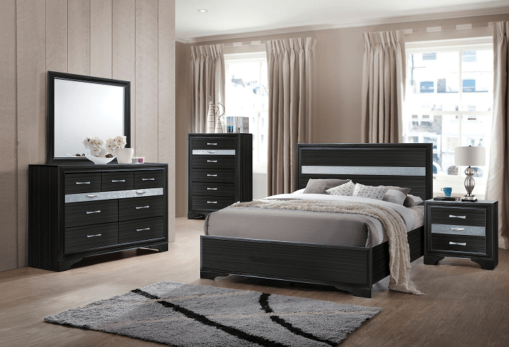 Naima Black Twin Bed - Ornate Home