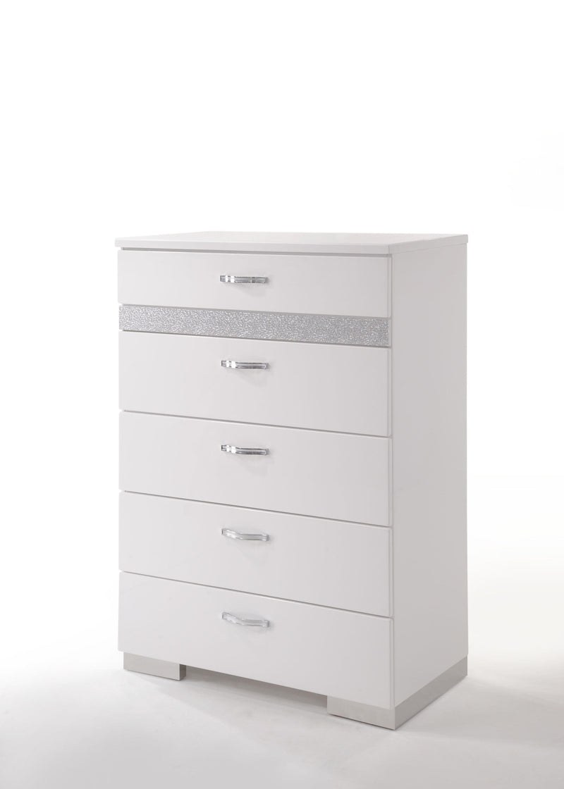 Naima II White High Gloss Chest - Ornate Home