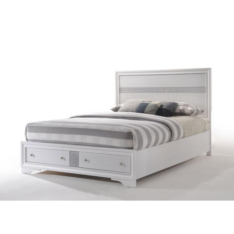 Naima - White - Queen Bed w/ Storage - Ornate Home