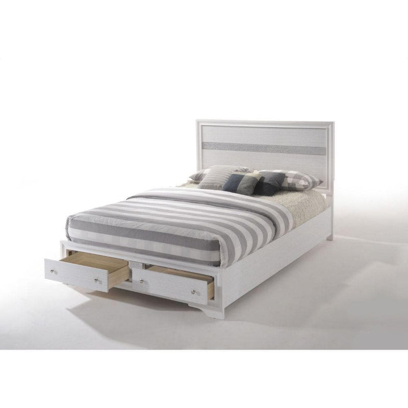 Naima - White - Queen Bed w/ Storage - Ornate Home