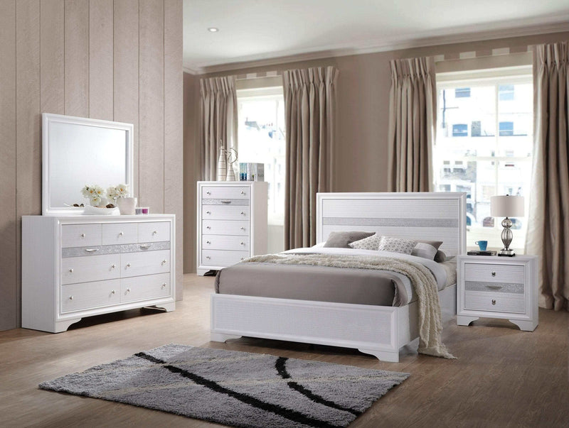 Naima - White - Full Panel Bed - Ornate Home