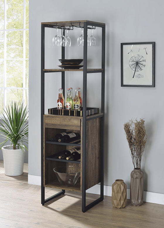 Narik Weathered Oak Wine Rack - Ornate Home