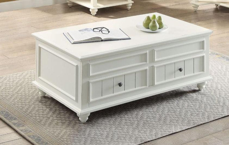 Natesa White Washed Coffee Table - Ornate Home