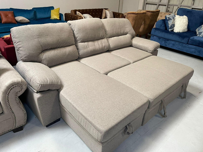 Nazli - Gray - Sectional Sleeper Sofa w/ Storage - Ornate Home