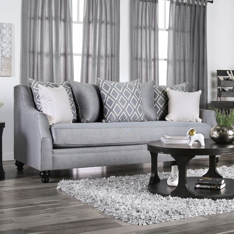 Nefyn - Gray - Stationary Sofa & Loveseat - 2pc - Ornate Home