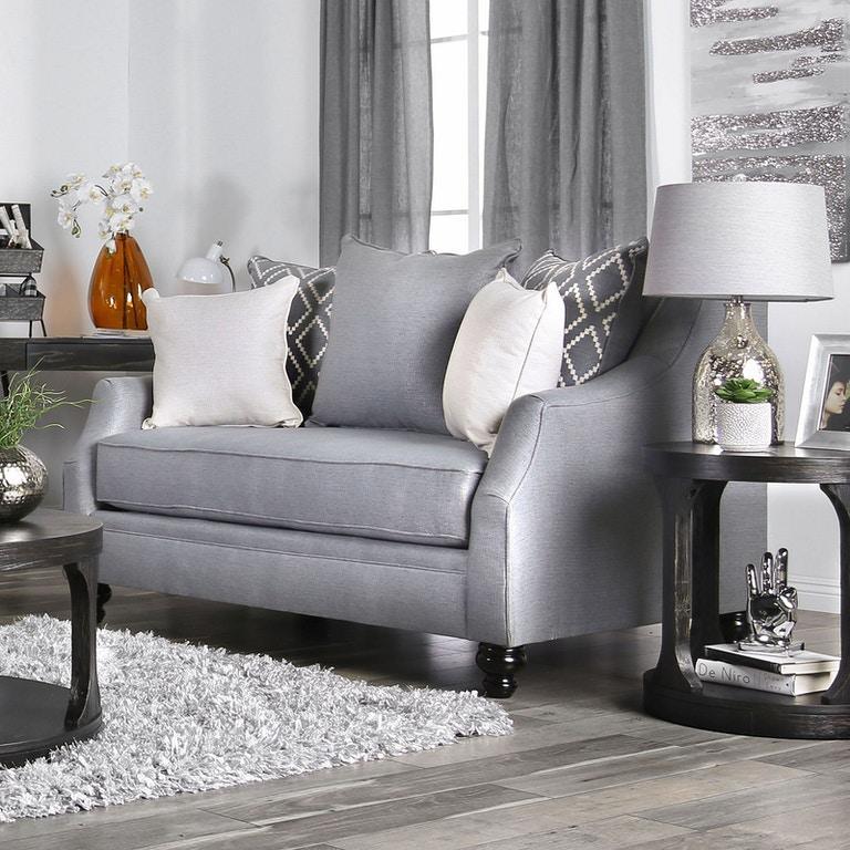 Nefyn - Gray - Stationary Sofa & Loveseat - 2pc - Ornate Home