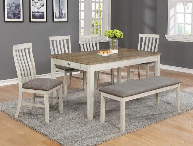 Nina White Dining Set - Ornate Home