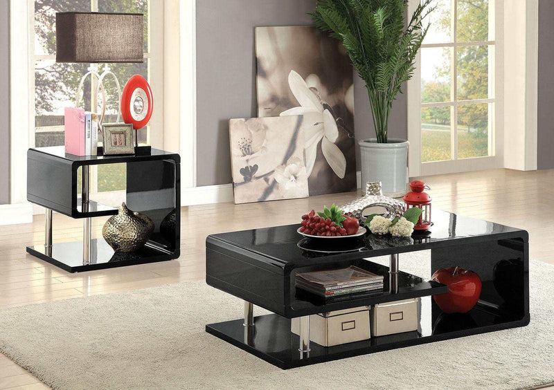 Ninove - Black - 3pc Coffee Table Set - Ornate Home