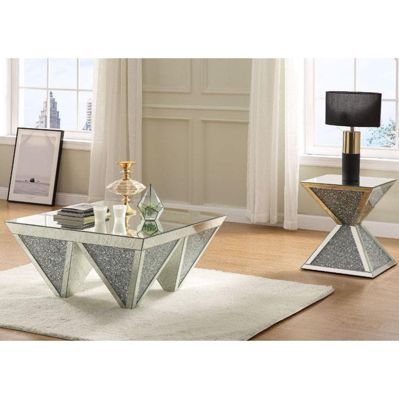 Noralie Coffee Table - Inversed Pyramid Base - Ornate Home