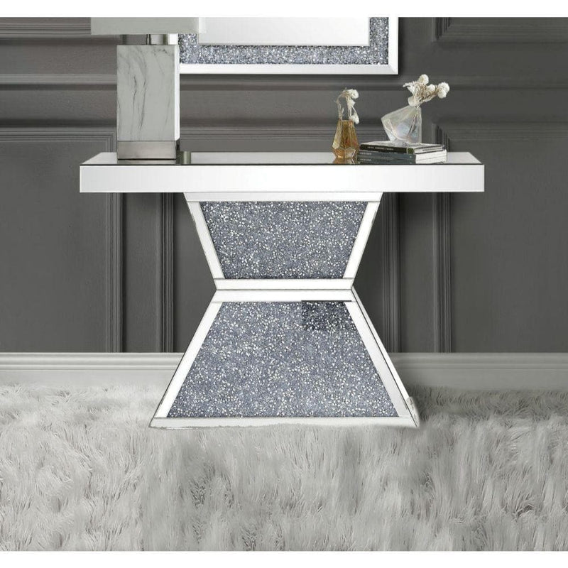 Noralie Console Table - Geometric Pedestal Base - Ornate Home