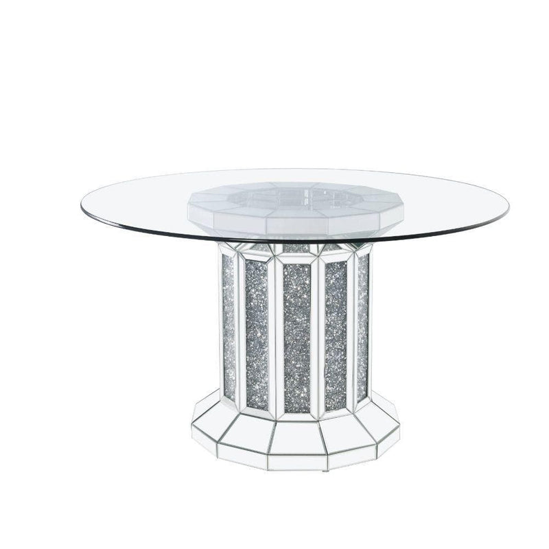 Noralie Dining Table - Angular Cylindrical Base - Ornate Home