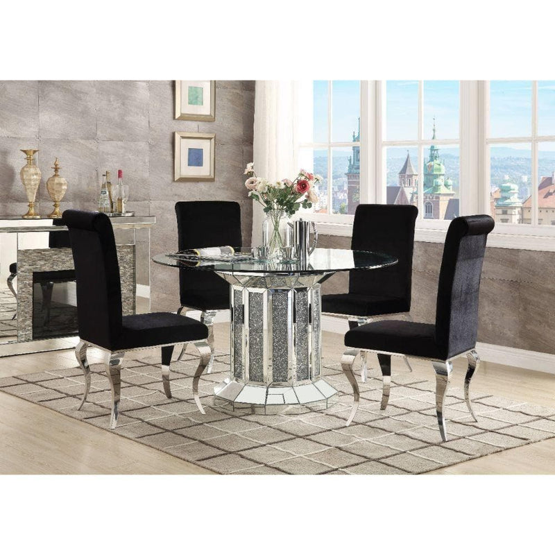 Noralie Dining Table - Angular Cylindrical Base - Ornate Home