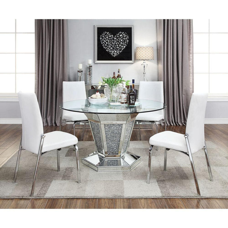 Noralie Dining Table - Angular Hexagonal Base - Ornate Home