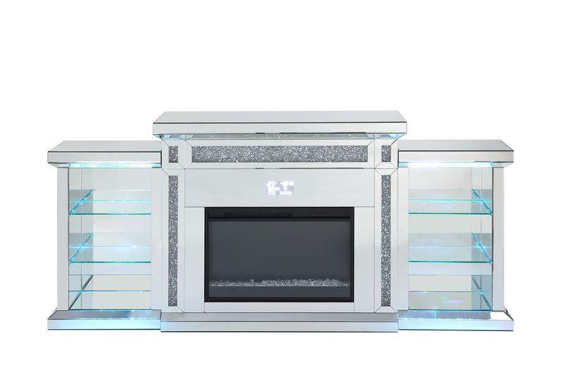 Noralie Glam Style LED Fireplace w/ Bluetooth - Ornate Home