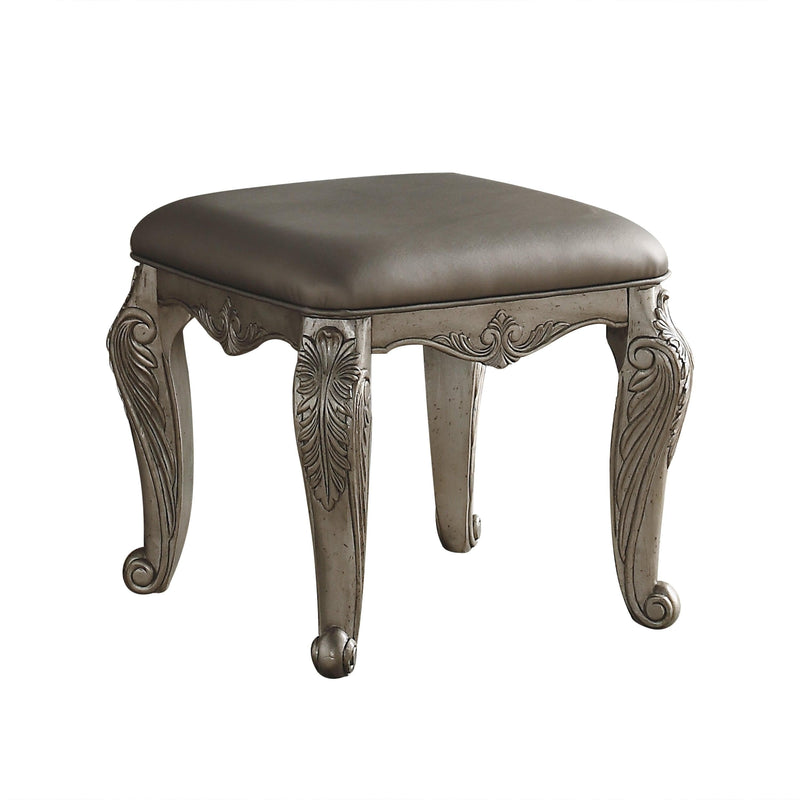 Northville - Antique Silver - Vanity Stool - Ornate Home