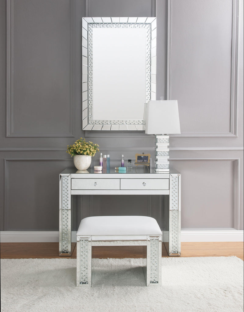 Nysa Mirrored & Faux Crystals Vanity Desk - Ornate Home