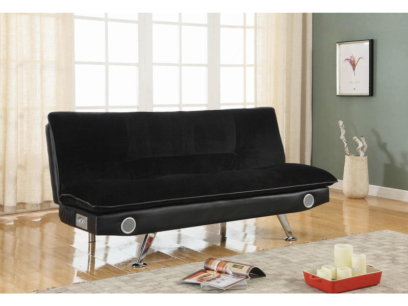 Odel - Black - Sofa Bed /w Bluetooth Speakers - Ornate Home