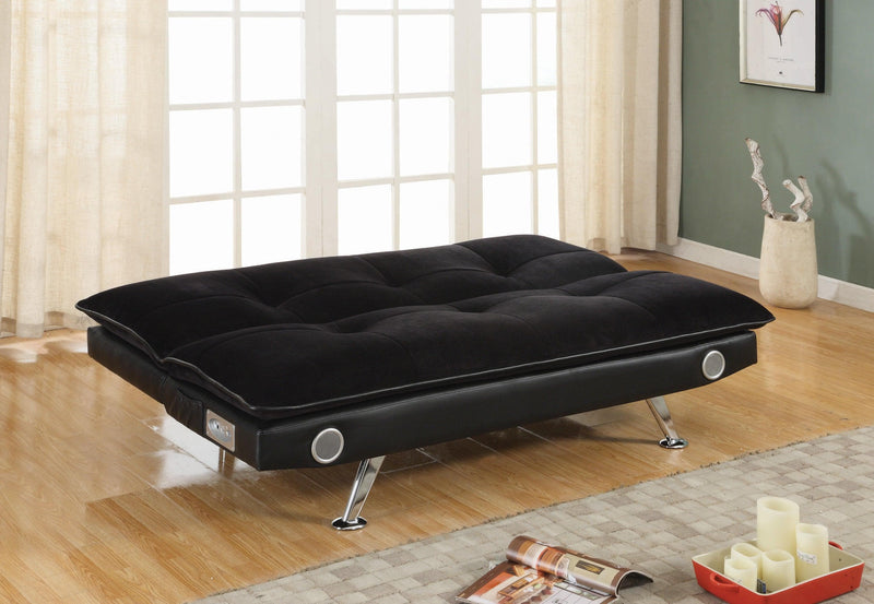 Odel - Black - Sofa Bed /w Bluetooth Speakers - Ornate Home