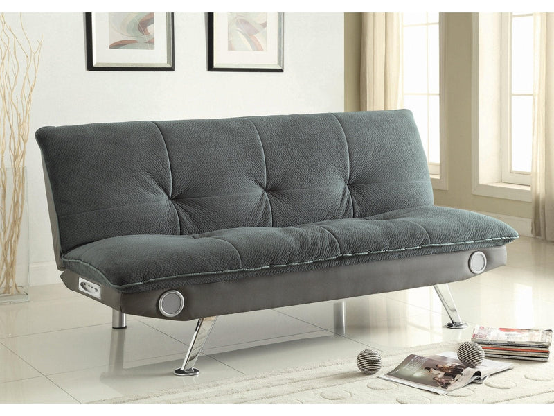 Odel - Grey - Sofa Bed /w Bluetooth Speakers - Ornate Home