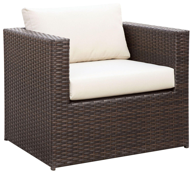 Olina - Espresso & Beige - 5pc Outdoor Sofa Set - Ornate Home