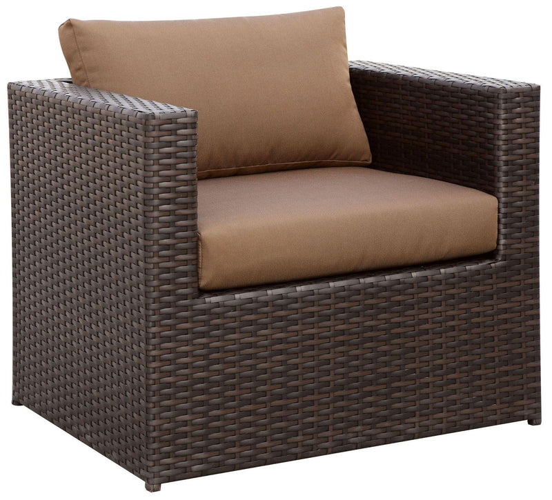 Olina - Espresso & Brown - 5pc Outdoor Sofa Set - Ornate Home