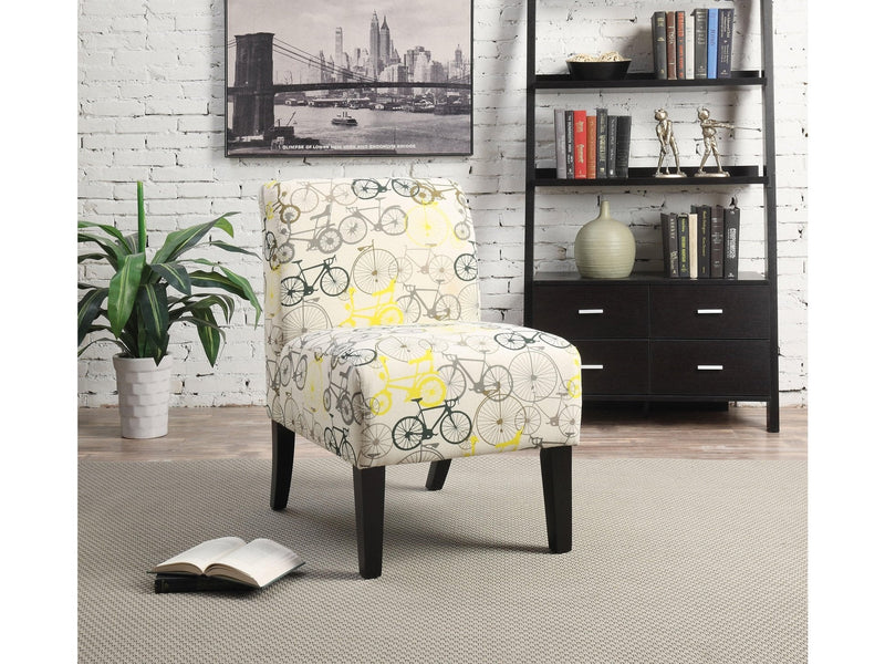 Ollano Pattern Fabric (Bike) Accent Chair - Ornate Home