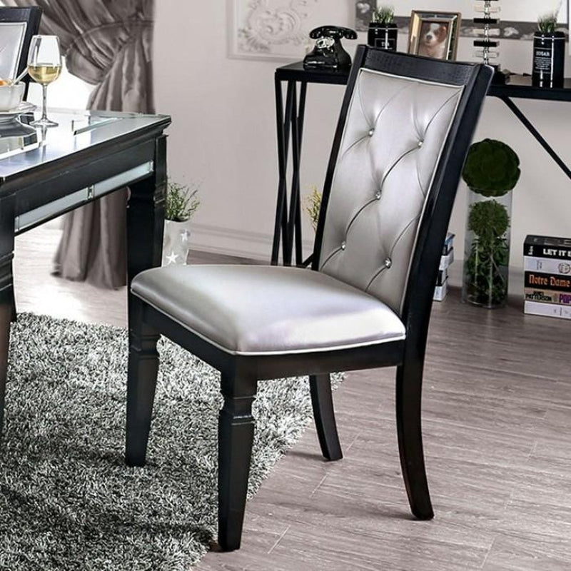 Alena Black & Silver 7pc Dining Room Set